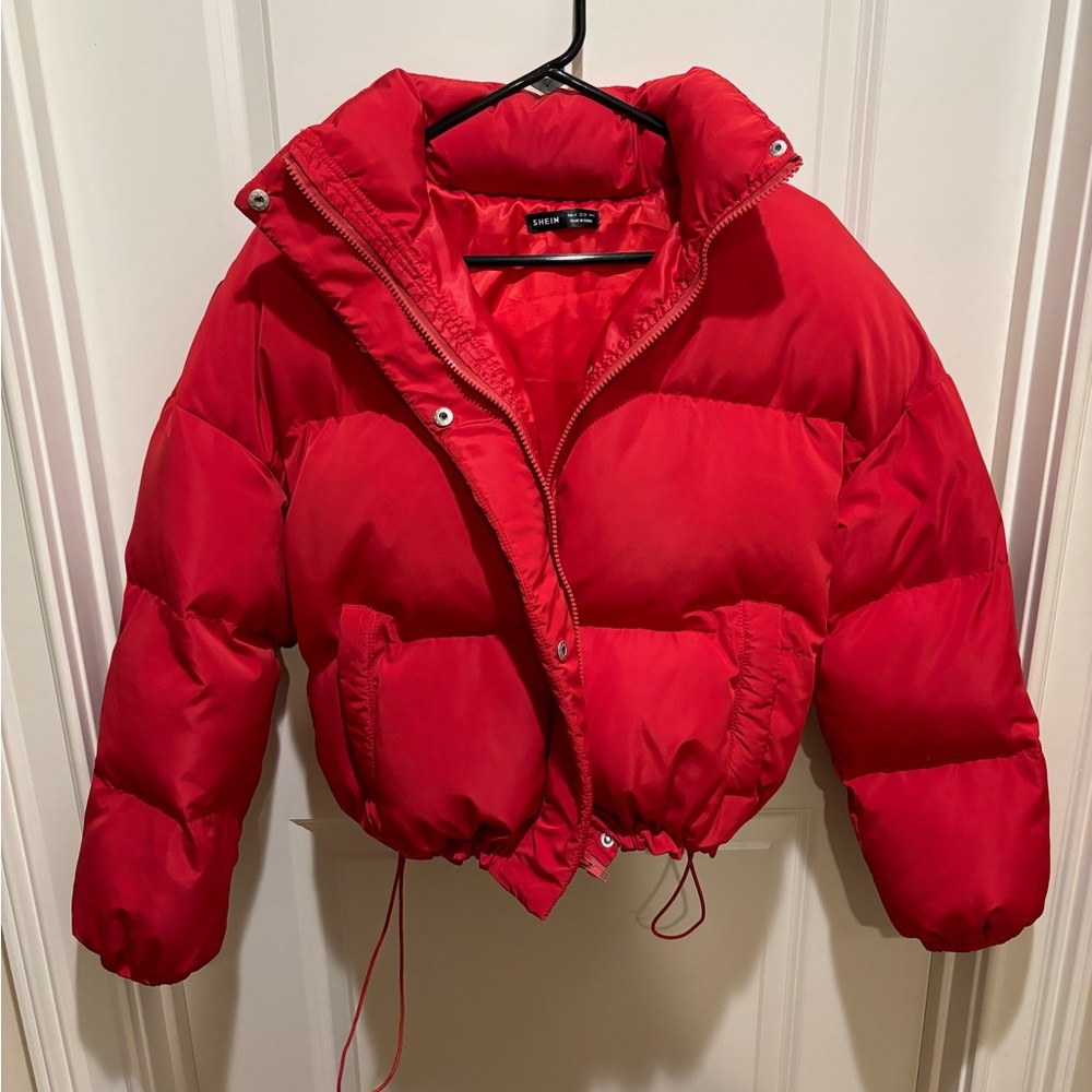 Shein Drop Shoulder Cropped Puffer